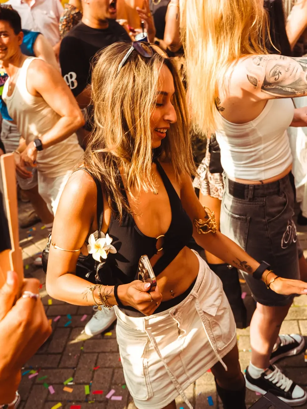 People dancing at a daytime event